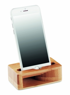 Logotrade promotional merchandise image of: Bamboo phone stand-amplifier CARACOL