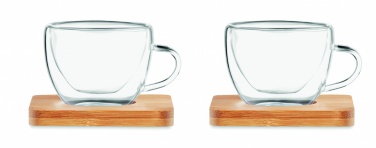 Logo trade promotional giveaways picture of: Set of 2 double wall espresso