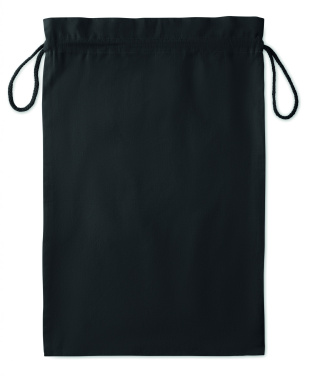 Logo trade corporate gifts image of: Large Cotton draw cord bag black