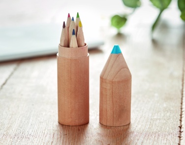 Logo trade promotional merchandise picture of: 6 pencils in wooden box