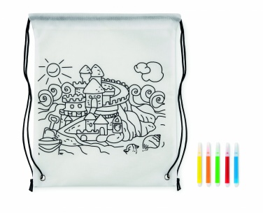 Logo trade promotional items image of: Non woven kids bag with pens