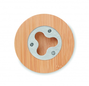 Logotrade promotional products photo of: Bamboo bottle opener/ coaster DAKAI