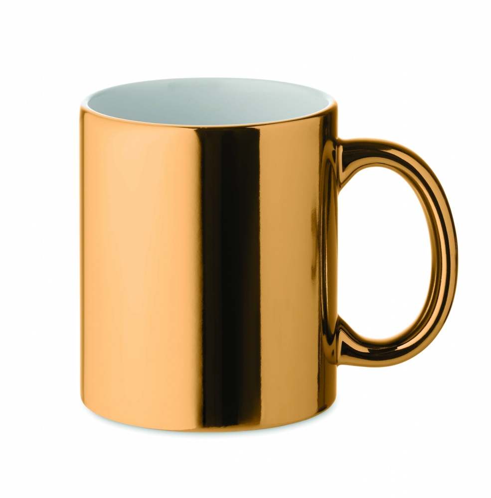 Logo trade advertising products image of: Ceramic mug metallic 300 ml