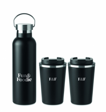 Logo trade promotional giveaways image of: Stainless steel double wall set