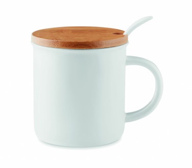 Logo trade advertising product photo of: Porcelain mug with spoon