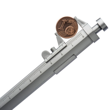 Logo trade advertising products picture of: Plastic ballpen with sliding calliper PRESCOT