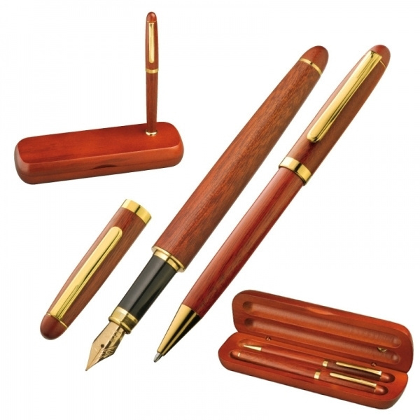 Logo trade business gift photo of: Rosewood writing set OXFORD