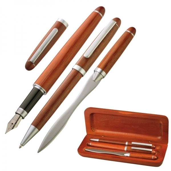 Logotrade promotional product image of: Rosewood writing set BANGKOK