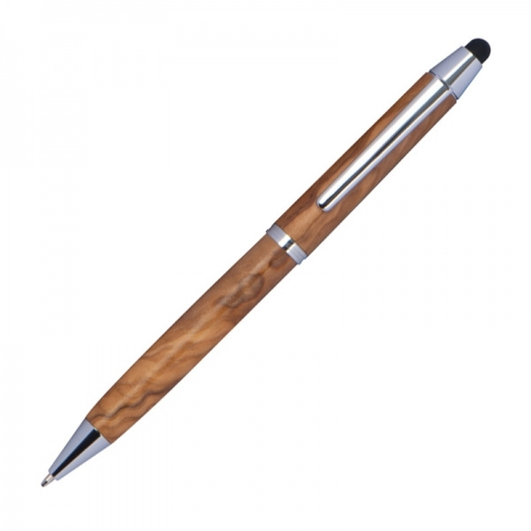 Logo trade corporate gifts image of: Wooden ballpen with touch function ERFURT