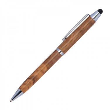 Logo trade promotional item photo of: Wooden ballpen with touch function ERFURT