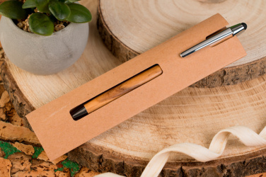 Logo trade promotional giveaway photo of: Wooden ballpen with touch function ERFURT