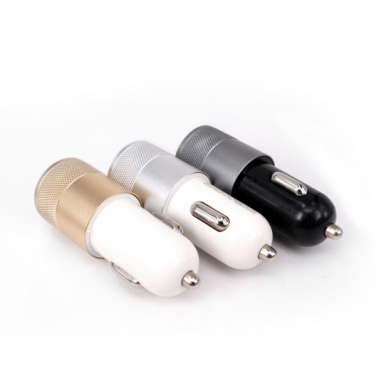 Logo trade business gifts image of: Metal car charger
