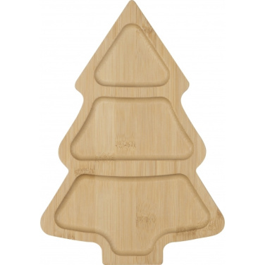 Logo trade corporate gifts image of: Bamboo snack tray LOUISVILLE