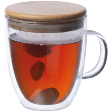 Logo trade promotional items image of: Double-walled glass cup GERTHE 350 ml