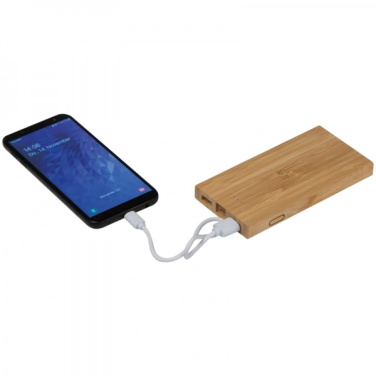 Logotrade promotional gift picture of: Bamboo power bank KATOWICE