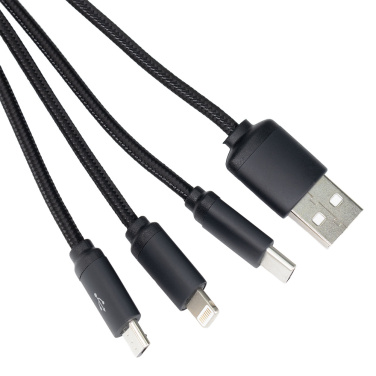 Logotrade promotional gift image of: 3in1 long cable with elighted logo for engraving, W201TG