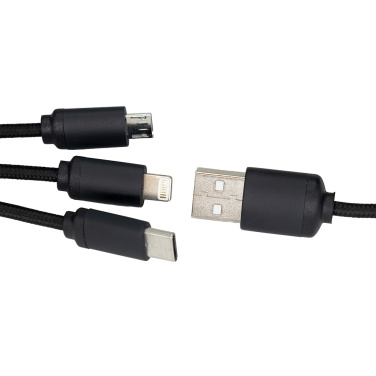 Logotrade promotional item picture of: 3in1 long cable with elighted logo for engraving, W201TG