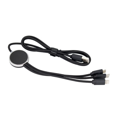 Logo trade promotional items picture of: 3in1 long cable with elighted logo for engraving, W201TG