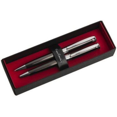 Logo trade promotional gift photo of: Metal set of ballpoint pen and roller ROI