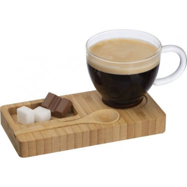 Logotrade corporate gift picture of: Tray with cup and spoon FORMOSA 150 ml