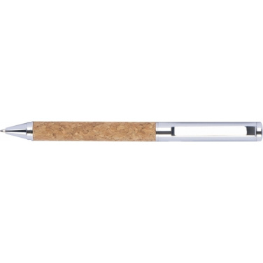 Logo trade business gift photo of: Twist-ballpen metal and cork LILLEHAMMER