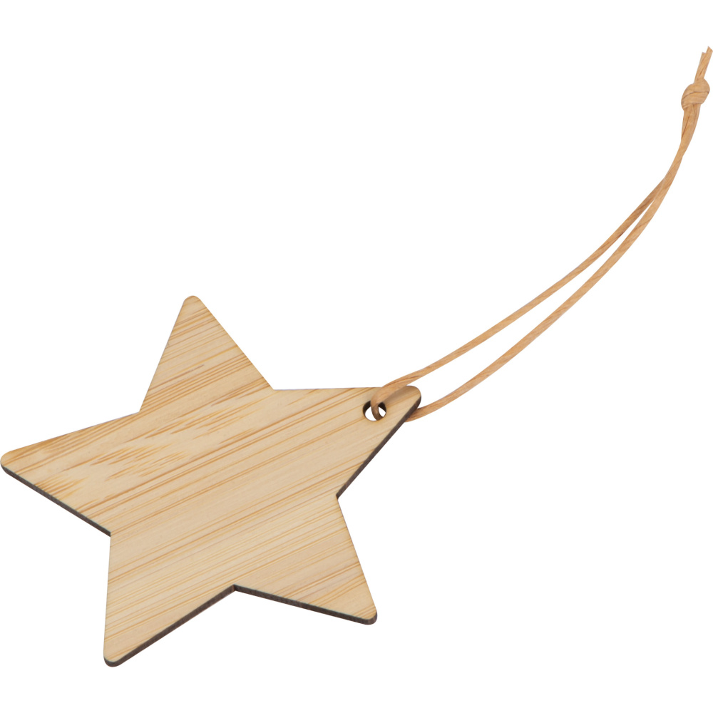 Logotrade promotional gift picture of: Bamboo star pendant FOGGIA