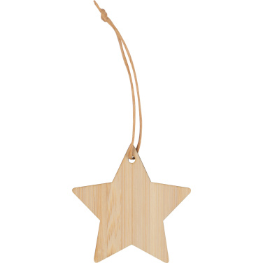 Logo trade promotional merchandise photo of: Bamboo star pendant FOGGIA