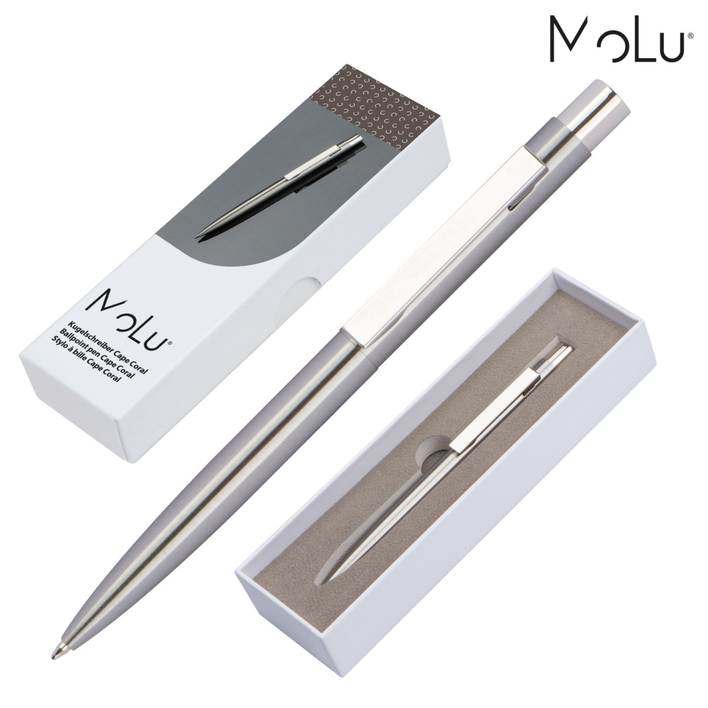Logo trade promotional giveaway photo of: Stainless steel pen CAPE CORAL MoLu