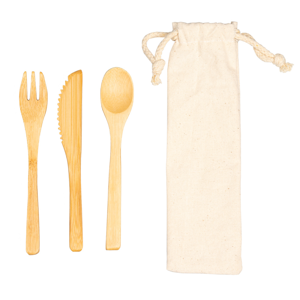 Logo trade promotional items image of: Bamboo cutlery set BONNEVILLE