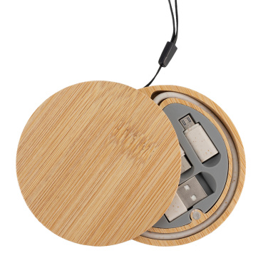 Logotrade promotional giveaway picture of: 4in1 cable in wooden case, LH-ZM01