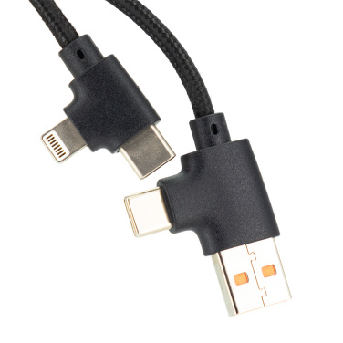 Logotrade corporate gift picture of: 4in1 long wooden cable with elighted logo for engraving