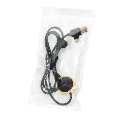 Logo trade advertising product photo of: 4in1 long wooden cable with elighted logo for engraving