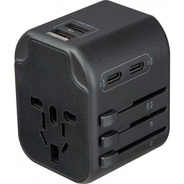 Logo trade corporate gifts image of: Travel Adapter Maracena