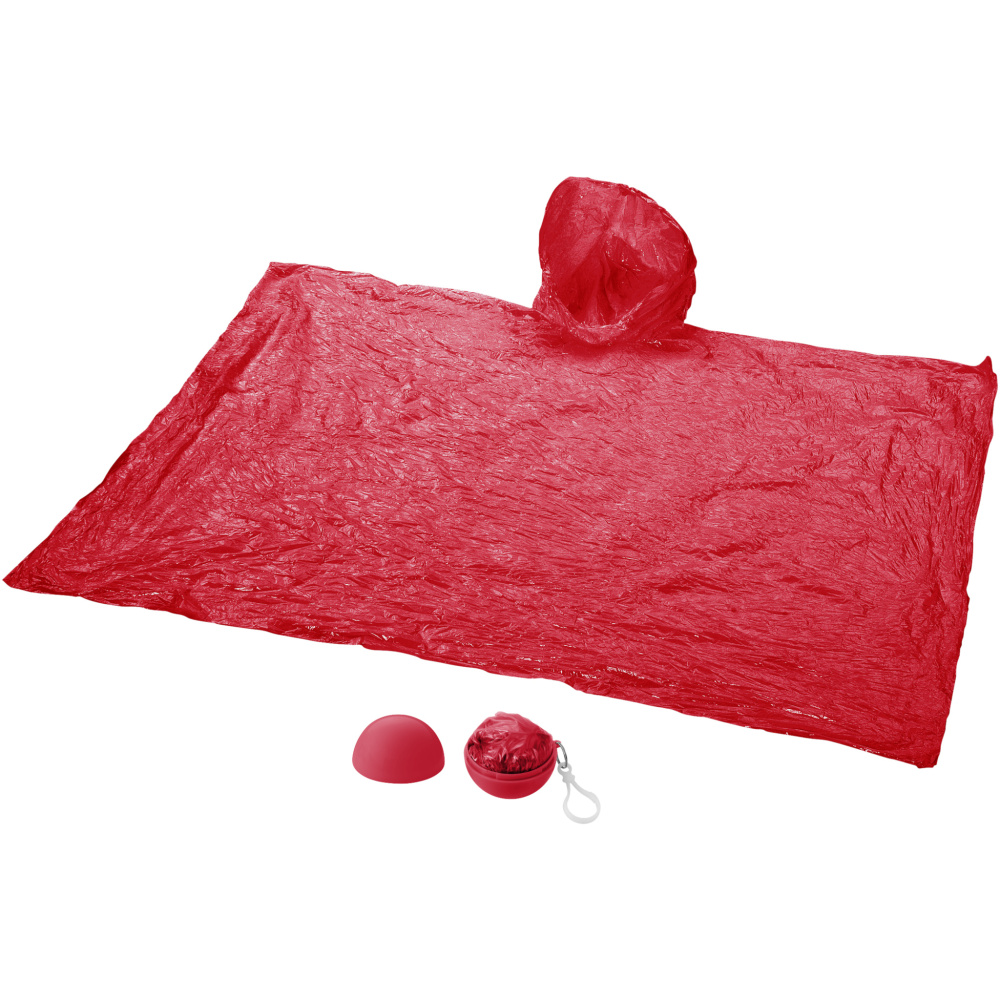 Logo trade promotional merchandise photo of: Xina rain poncho in storage ball with keychain