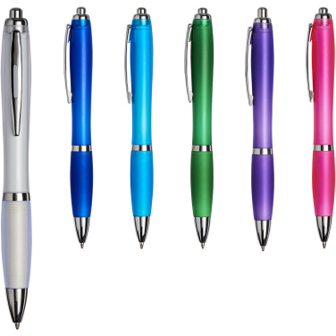 Logo trade promotional products image of: Curvy ballpoint pen with frosted barrel and grip