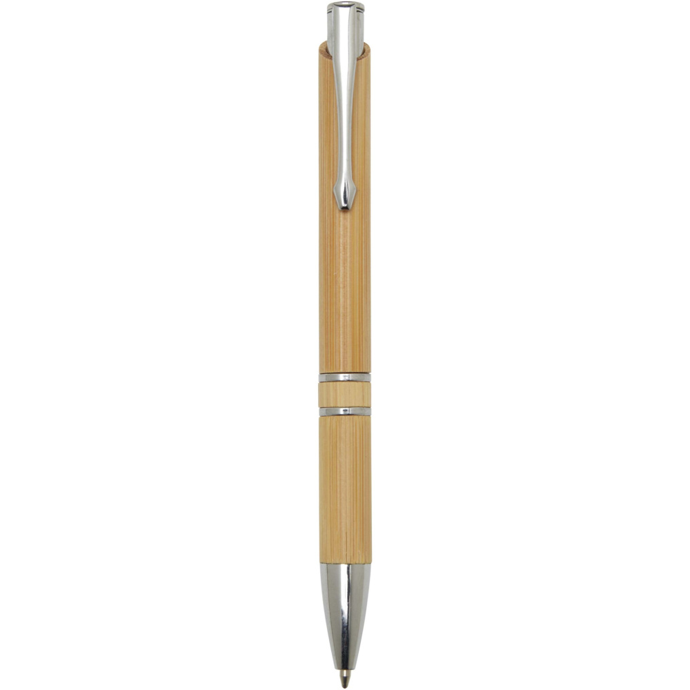 Logo trade promotional items image of: Wicker bamboo ballpoint pen