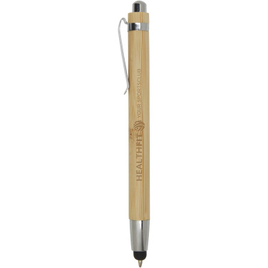 Logo trade promotional items image of: Elm bamboo ballpoint pen