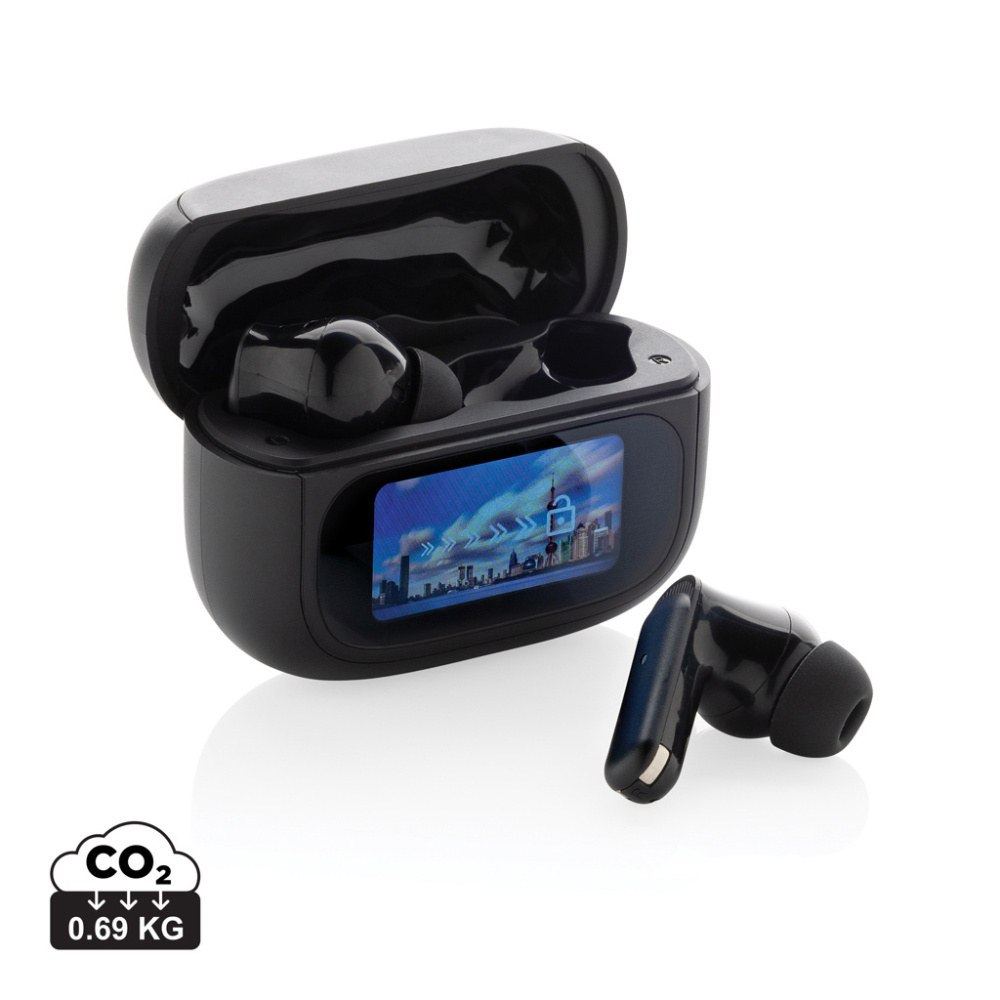 Logo trade promotional gifts picture of: Airtune RCS recycled plastic ANC earbuds with touch screen