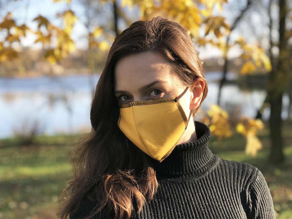 Logo trade corporate gifts picture of: BLACK-BLACK cotton face mask 140116500