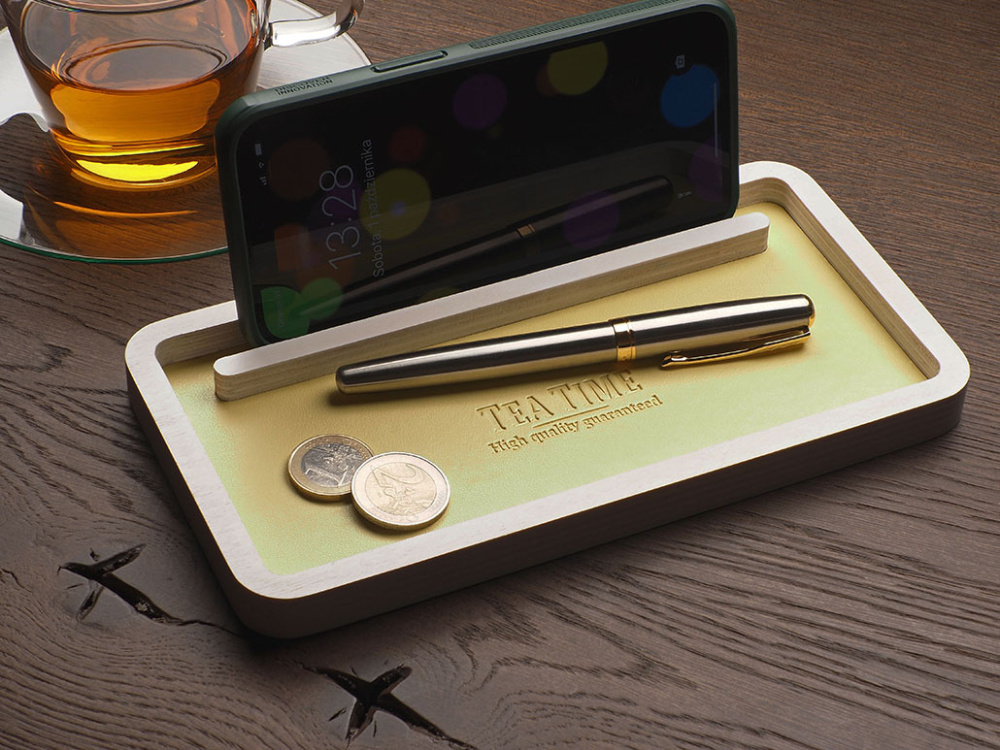 Logo trade promotional merchandise image of: Wooden organiser 1844121