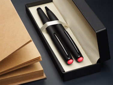 Logo trade business gift photo of: Coral stone Pen set 1285036