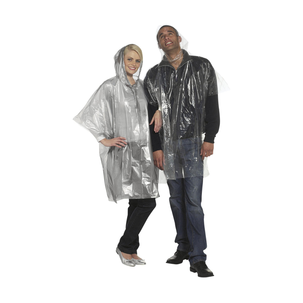 Logo trade promotional merchandise image of: Clear poncho/raincoat