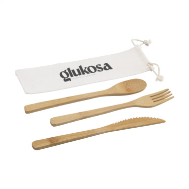Logo trade promotional merchandise image of: Bambu Cutlery Set