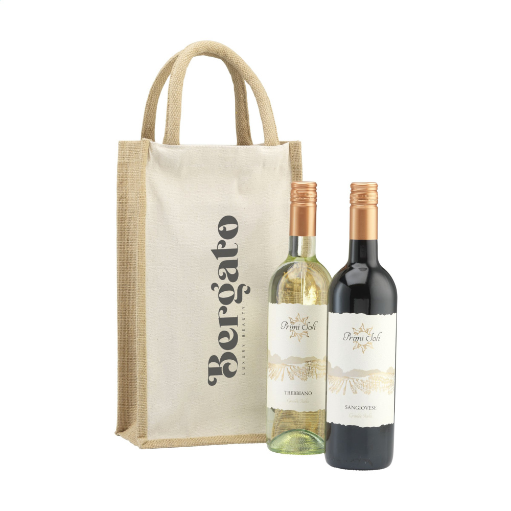 Logotrade promotional products photo of: Jute Canvas Double Wine Bag