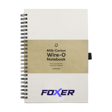 Logo trade promotional merchandise photo of: Milk-Carton Wire-O Paper Notebook A5