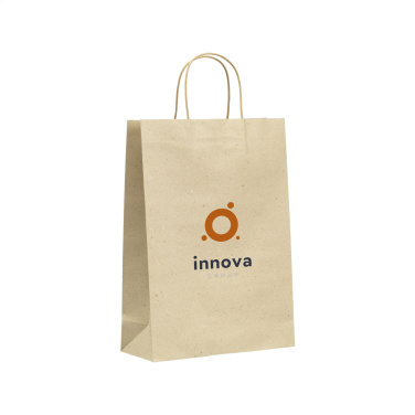 Logo trade business gift photo of: Leaf It Bag recycled grass paper (120 g/m²) L