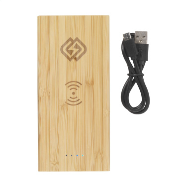 Logotrade promotional merchandise photo of: Bamboo 8000 Wireless Powerbank wireless charger