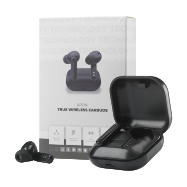 Logotrade promotional item image of: Aron TWS Wireless Earbuds in Charging Case