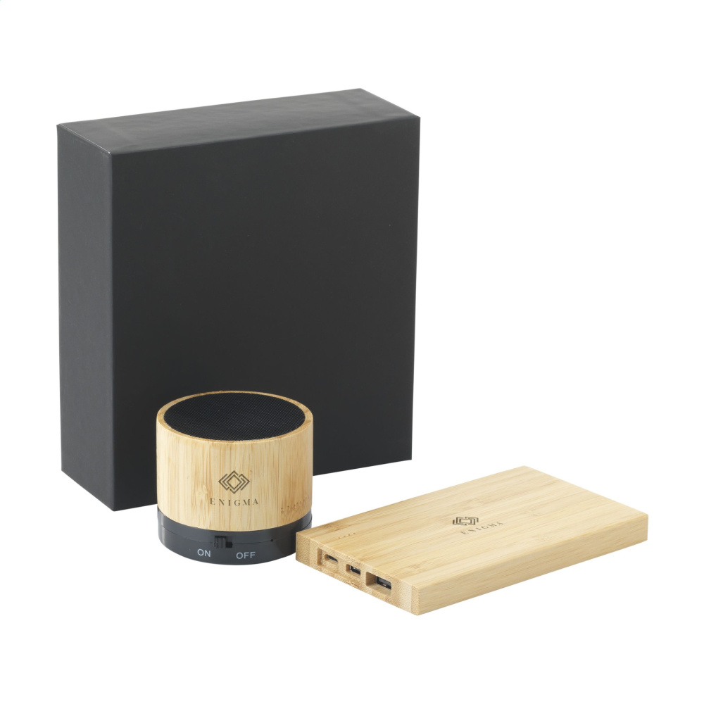 Logotrade promotional items photo of: PowerBox Bamboo gift set