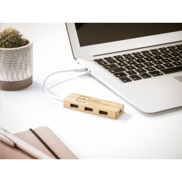 Logotrade promotional product image of: Bamboo USB Hub